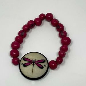 Tagua Nut Açaí DRAGONFLY Organic Stretch Bracelet